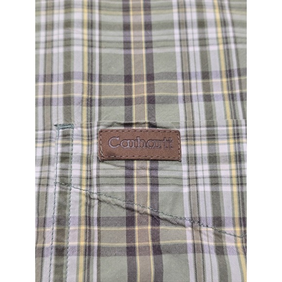 Carhartt Men 2XL Short Sleeve Button Down‎ Light Green Shirt - Picture 5 of 16